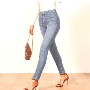 Reformation High Skinny Jeans Front Patch Pockets Size 26